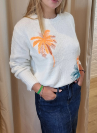 trui met palm ecru
