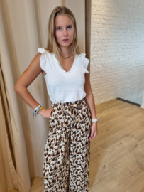 romantische witte katoenen top met klein perfo detail