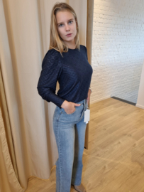 bloesje met ajour marineblauw JDY