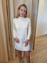 gebreide jurk met hartjes ecru