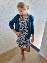 losse jurk met blaadjesprint