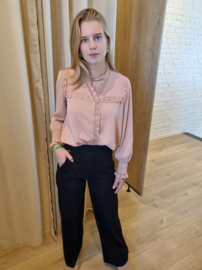 romantisch bloesje met kanten afwerking oud-roze
