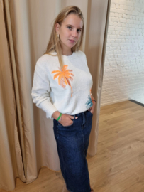 trui met palm ecru