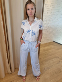 JDYSAY HW LINEN WIDE PANT WVN NOOS lichtblauw