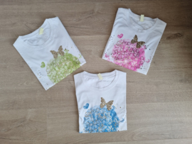 T-shirt ballon blauw / roze / goud / groen (maat L/XL)