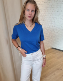 JDYREX S/S V NECK TOP JRS DIA kobaltblauw