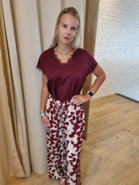 T-shirt kant donker pruim