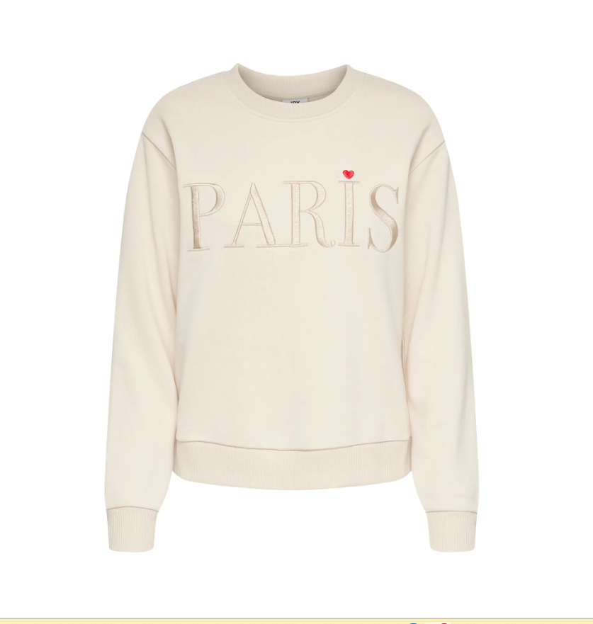 sweater Paris heart crème