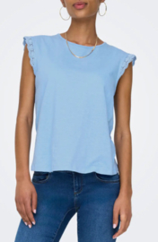 JDYSALVA LIFE S/L CROCHET TOP JRS NOOS lichtblauw