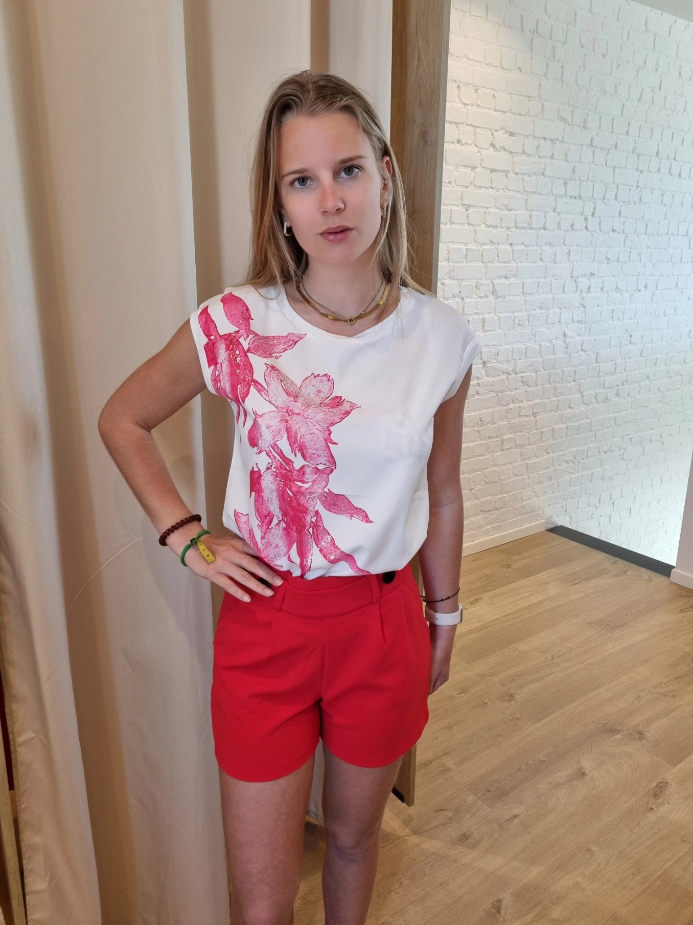 T-shirt/blouse accent roze