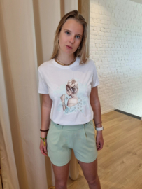 T-shirt meisje lichtturquoise