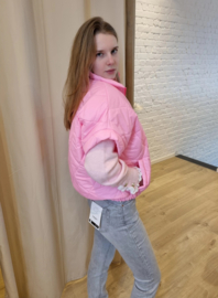 mouwloos donsjasje roze