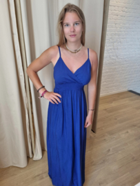 viscose jurk kobalblauwe print