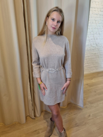 gebreide jurk beige