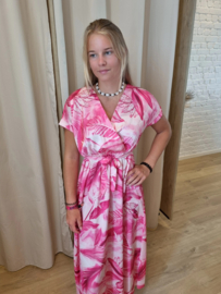 jurk fuchsia print