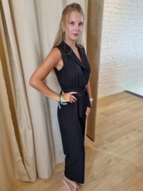 elegante jumpsuit met fijn streepdetail