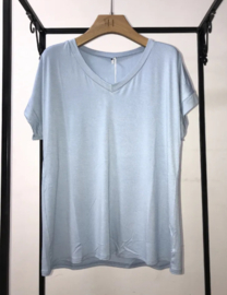 effen T-shirts in zachte viscose plus size wit - beige - blauw - roze (maat L/XL)