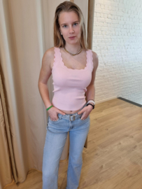 topje met gegolfde randjes lichtroze JDYNANNA