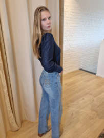 bloesje met ajour marineblauw JDY