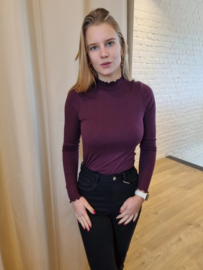 JDYFRANSISKA L/S HI-NCK TOP JR NOOS longsleeve aubergine