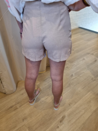 linnen short/rokje donkerbeige