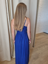viscose jurk kobalblauwe print