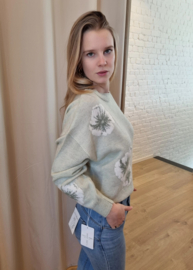 JDYFLORIS L/S JACQUARD PULLOVER KNT groen