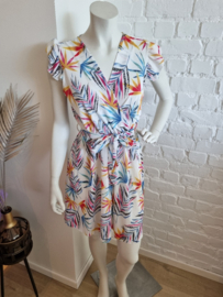 jurk palmprint wit