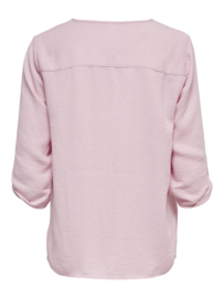 blouse met V-hals en 3/4 mouw JDY lichtroze
