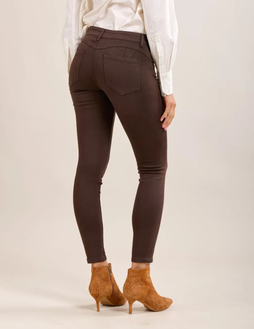 Toxik medium hoge taille super push up chocolate brown L20077-46