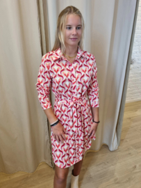 hemdjurk met roze geometrische print