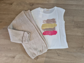 T-shirt fuchsia/goud