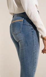 Onado slim jeans met detail washed blue H2594