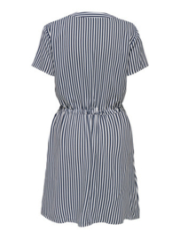 jurk met streepjes en treklintje  blauw/wit JDYLAUREL