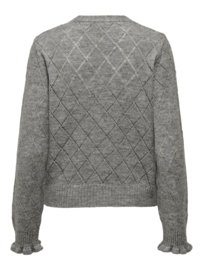 JDY grijze cardigan met ajour