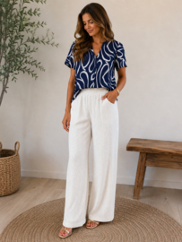 JDYJENIFY LIFE S/S SHIRT WVN donkerblauw/lila