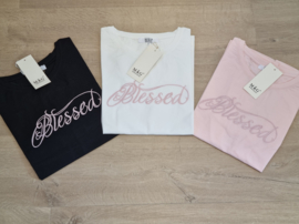 T-shirt blessed zwart