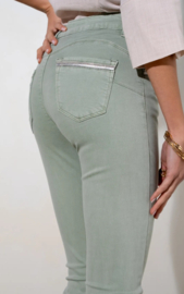 Onado slim jeans met detail kaki H2594