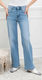 FR hoge taille wide fit washed jeans blue