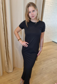 JDYAVA S/S O-NECK DRESS JRS DIA zwart