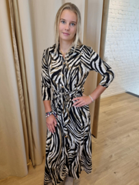 maxi-hemdjurk met kaki print