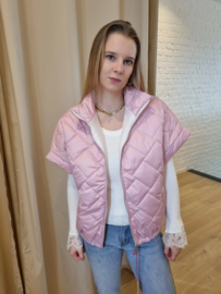 donsjasje korte mouw snoeproze - lichtroze - lichtblauw - beige - wit - munt - geel