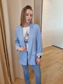 T-shirt met blauw en gouden accent