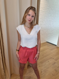 JDYTRAIN S/L LACE V-NECK TOP WVN DIA wit