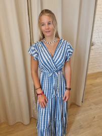 overslagjurk met blauwe print