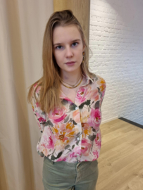 hemd met groene en roze print