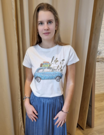 T-shirt auto blauw