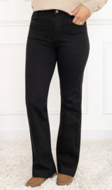 Folyrose LESLIE FIT zwart STRASS - STRAIGT FIT - WIDE LEG