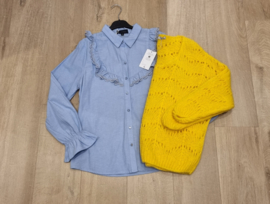 ajour trui mohair zonnegeel