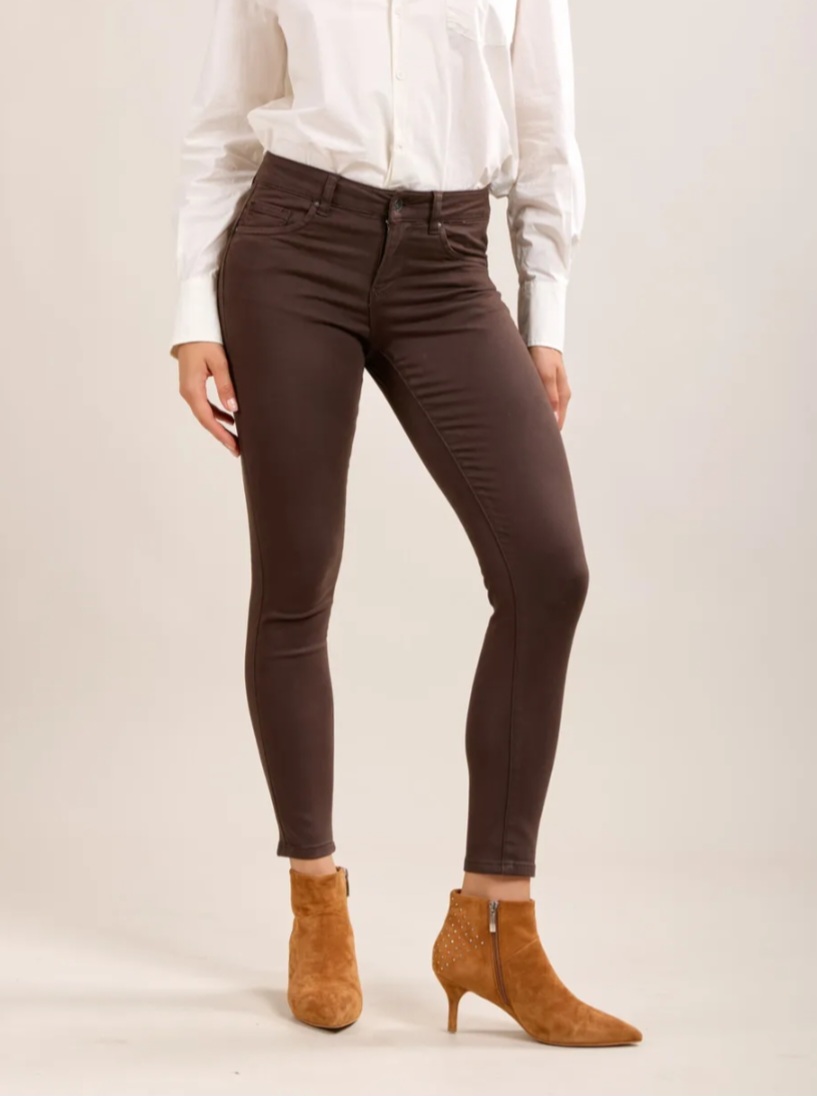 Toxik medium hoge taille super push up chocolate brown L20077-46